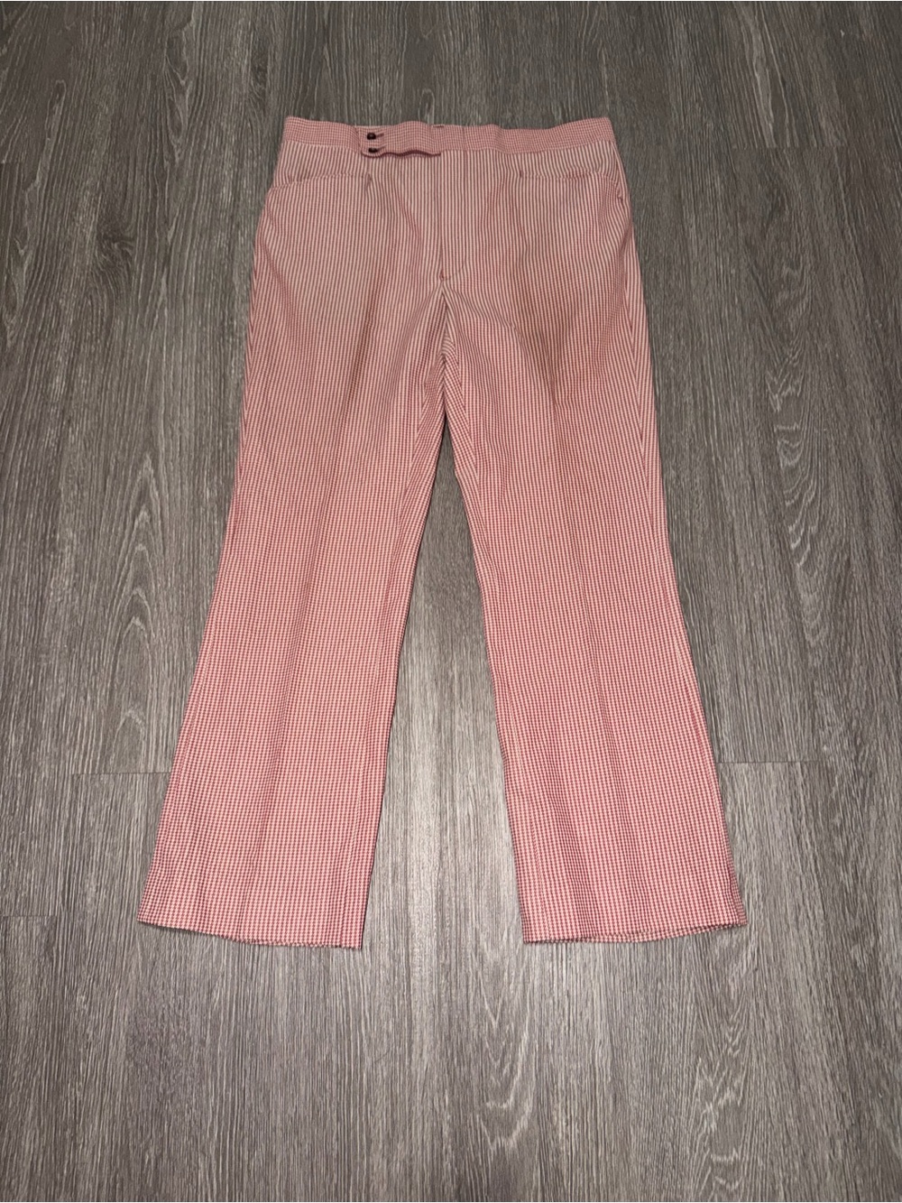 Haggar Vintage Red & white pinstripe slacks pants Size 34x28